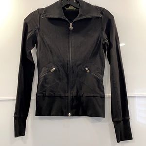 Black zip-up sweater